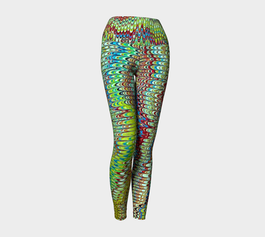 Cool Green Marbled Yoga Leggings