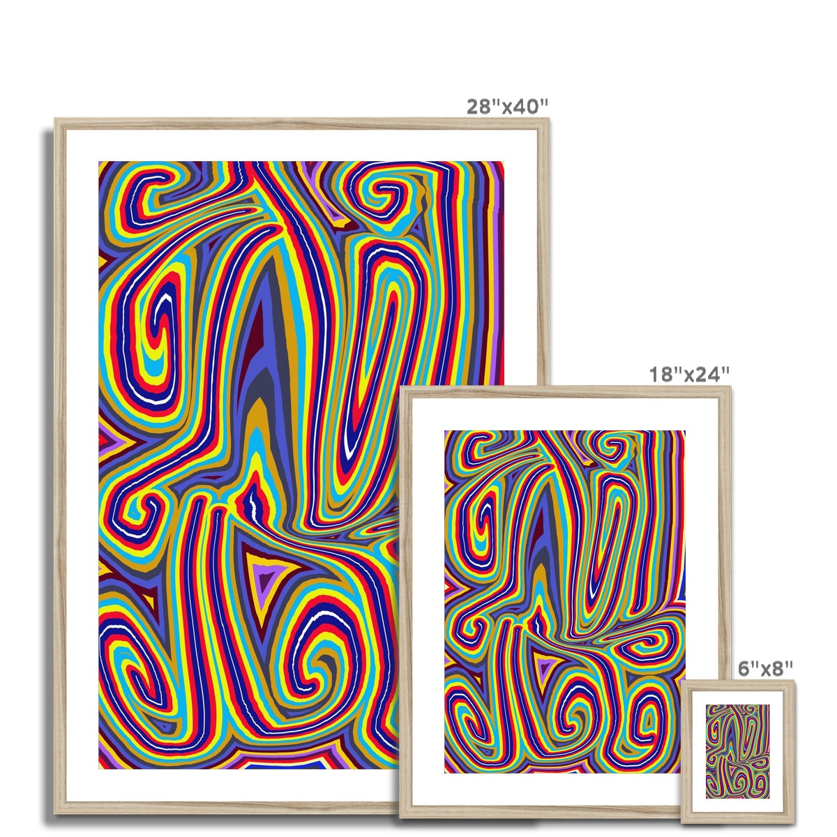 Curly Swirls Framed & Mounted Print