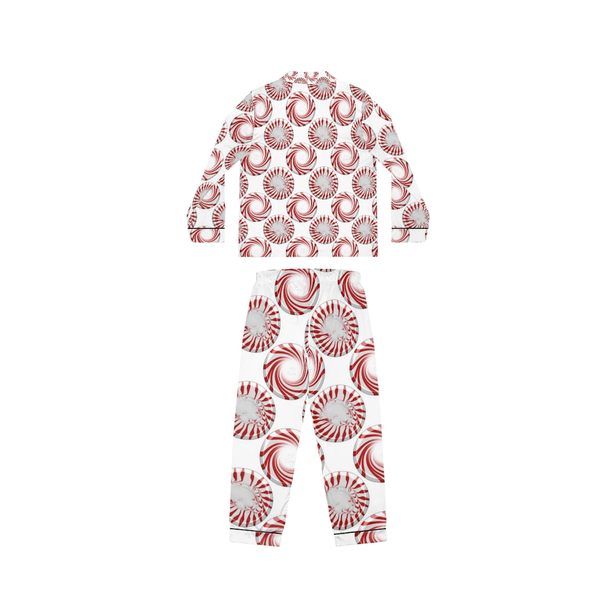 Peppermint Candy Dots Women's Satin Pajamas (AOP)