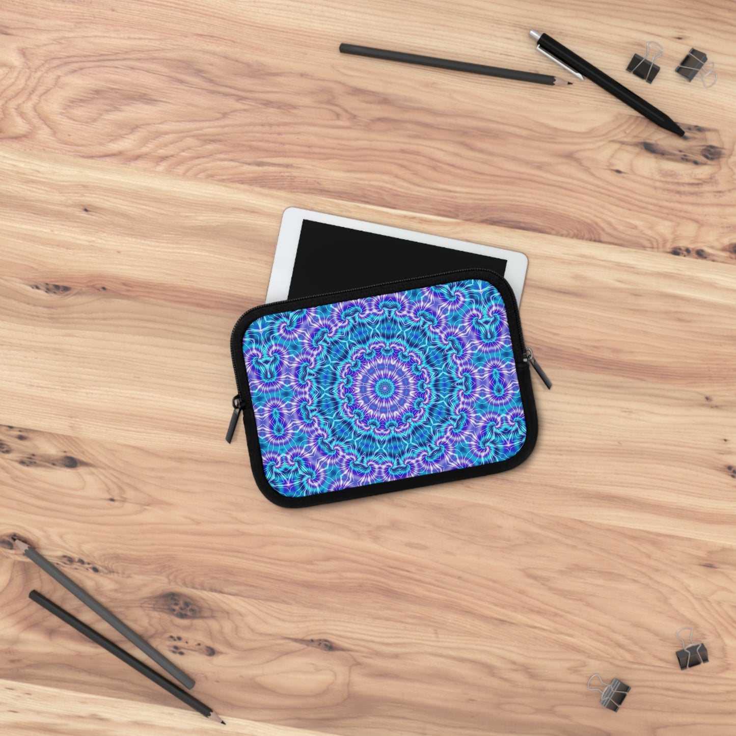 Blue and Purple Tie Dye Kaleidoscope Laptop Sleeve