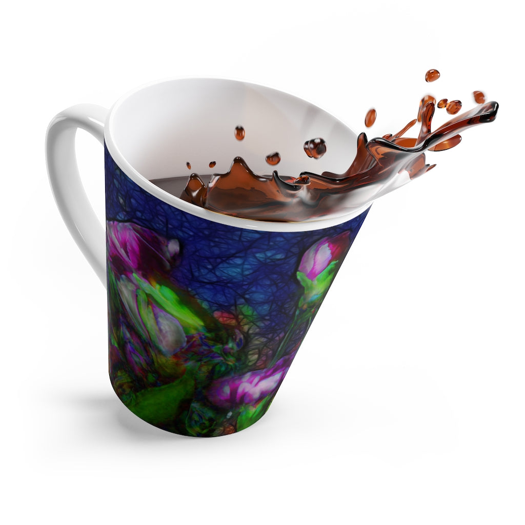 Abstract Pink Carnations Latte mug
