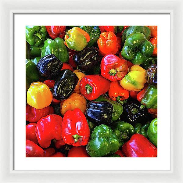 Colorful Bell Peppers - Framed Print