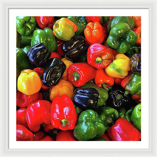Colorful Bell Peppers - Framed Print