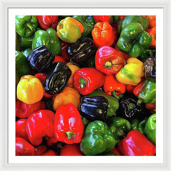 Colorful Bell Peppers - Framed Print
