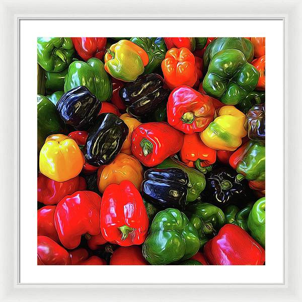 Colorful Bell Peppers - Framed Print