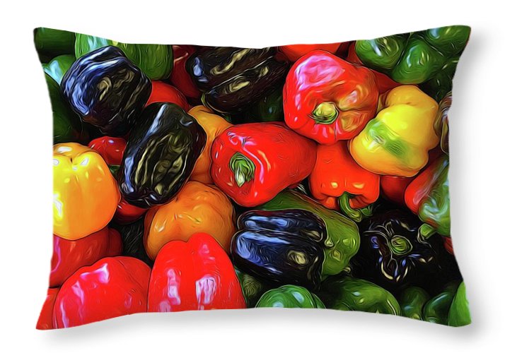 Colorful Bell Peppers - Throw Pillow