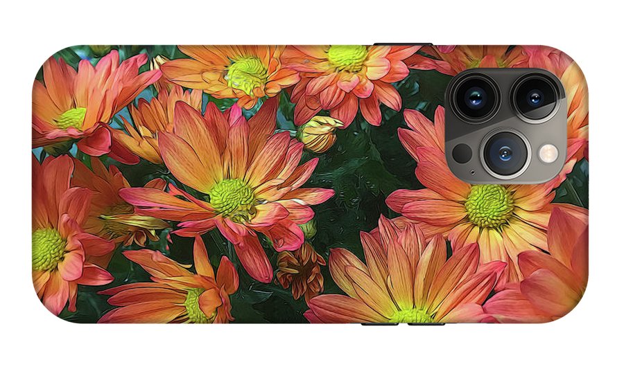 Cream and Pink Fall Flowers #1 - Phone Case