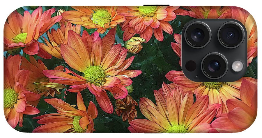 Cream and Pink Fall Flowers #1 - Phone Case