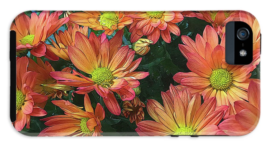Cream and Pink Fall Flowers #1 - Phone Case