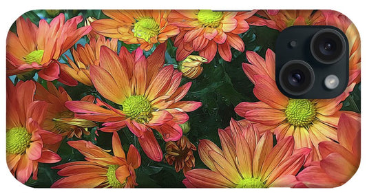 Cream and Pink Fall Flowers #1 - Phone Case