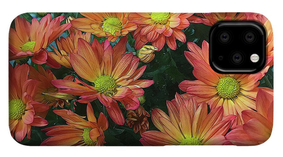 Cream and Pink Fall Flowers #1 - Phone Case