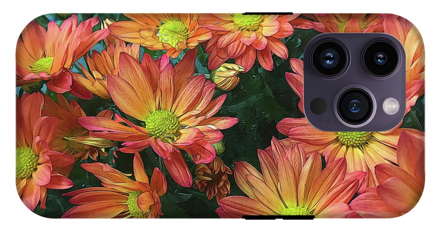 Cream and Pink Fall Flowers #1 - Phone Case