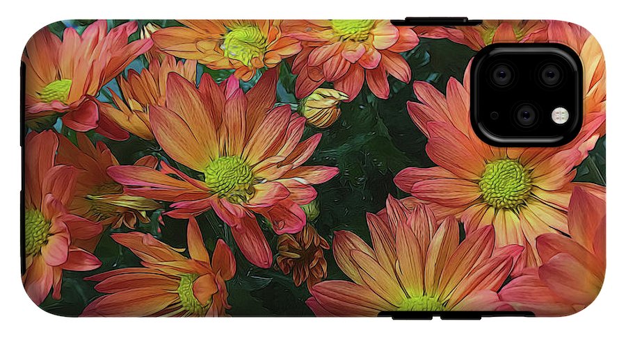 Cream and Pink Fall Flowers #1 - Phone Case