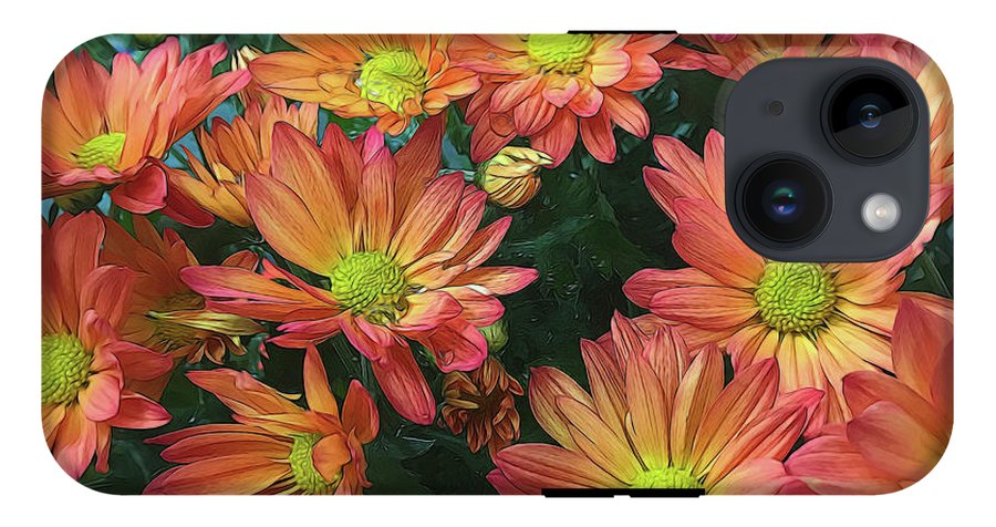 Cream and Pink Fall Flowers #1 - Phone Case