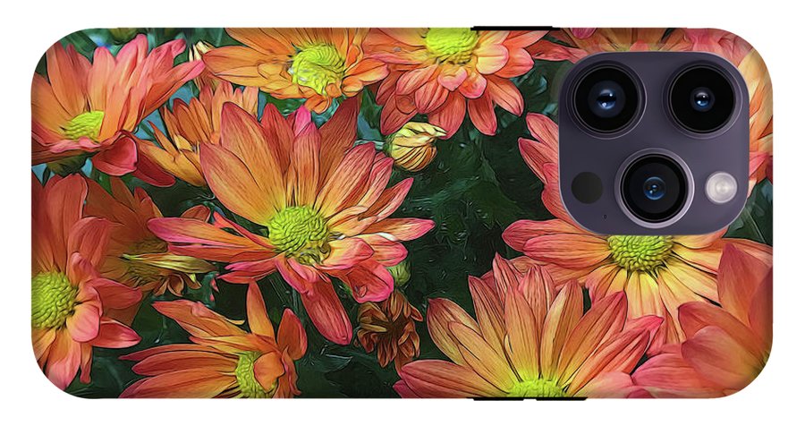 Cream and Pink Fall Flowers #1 - Phone Case