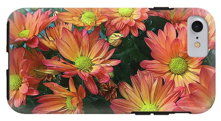 Cream and Pink Fall Flowers #1 - Phone Case