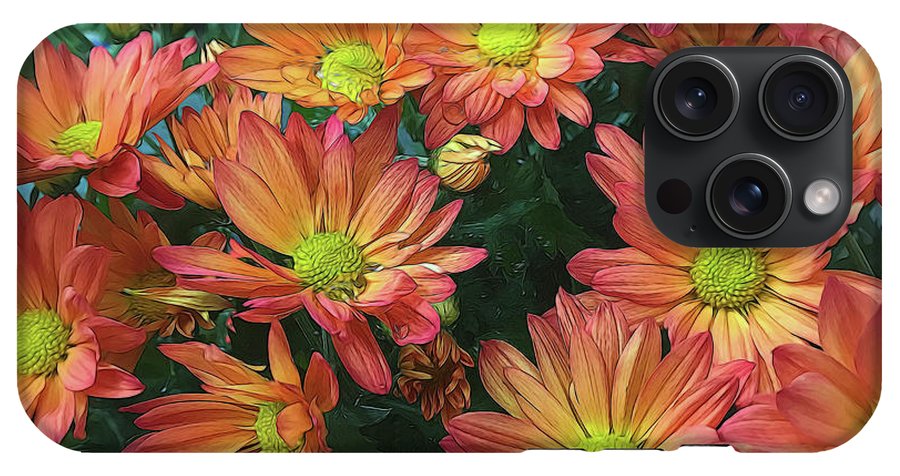 Cream and Pink Fall Flowers #1 - Phone Case
