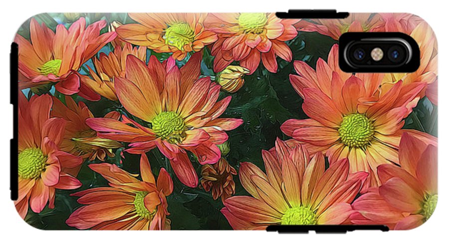 Cream and Pink Fall Flowers #1 - Phone Case