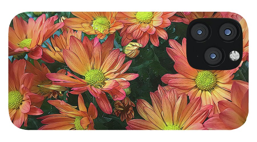 Cream and Pink Fall Flowers #1 - Phone Case