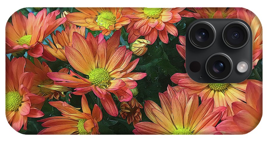 Cream and Pink Fall Flowers #1 - Phone Case