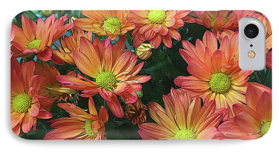 Cream and Pink Fall Flowers #1 - Phone Case