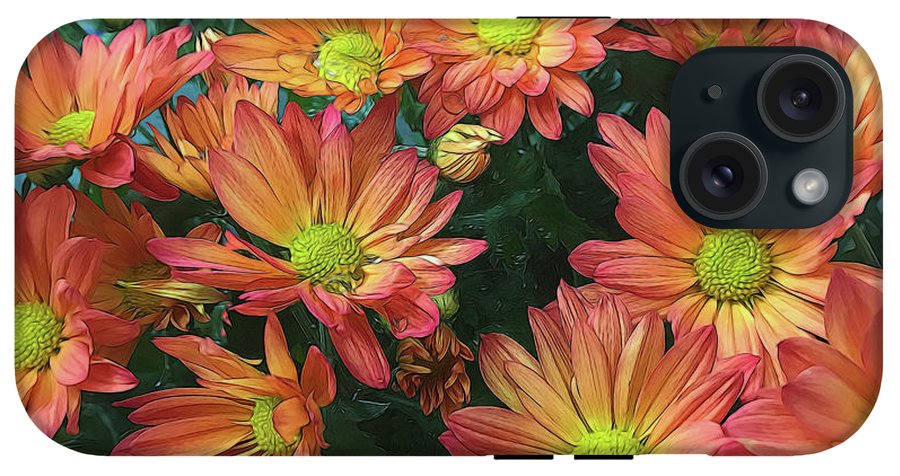 Cream and Pink Fall Flowers #1 - Phone Case