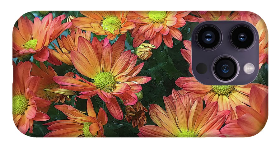 Cream and Pink Fall Flowers #1 - Phone Case