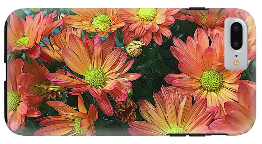 Cream and Pink Fall Flowers #1 - Phone Case