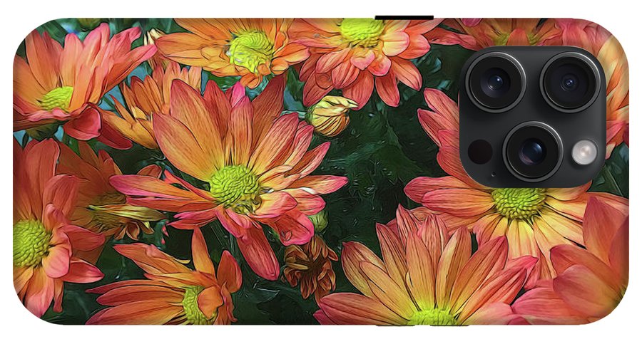 Cream and Pink Fall Flowers #1 - Phone Case