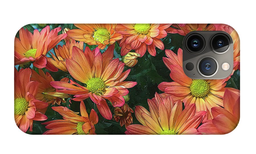 Cream and Pink Fall Flowers #1 - Phone Case