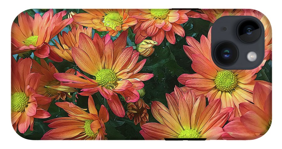 Cream and Pink Fall Flowers #1 - Phone Case