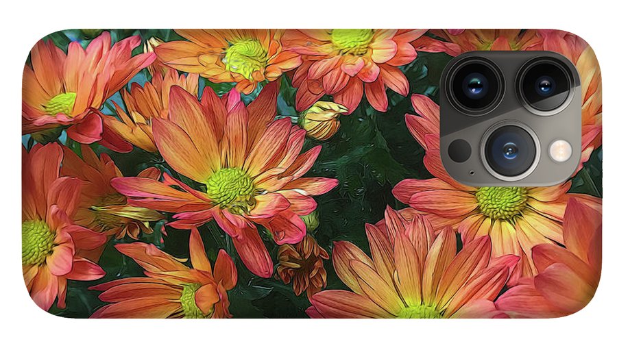 Cream and Pink Fall Flowers #1 - Phone Case