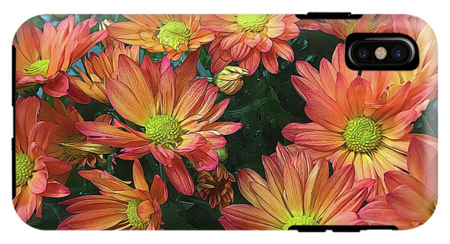 Cream and Pink Fall Flowers #1 - Phone Case