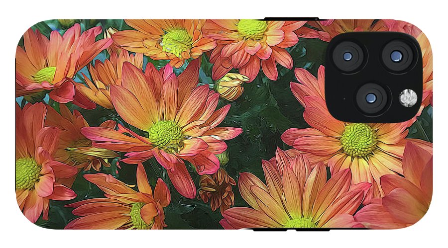 Cream and Pink Fall Flowers #1 - Phone Case