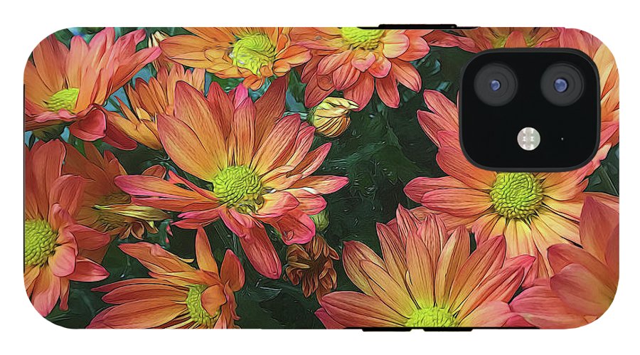 Cream and Pink Fall Flowers #1 - Phone Case