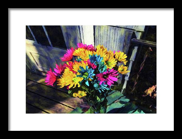 Flowers At The Door - Framed Print