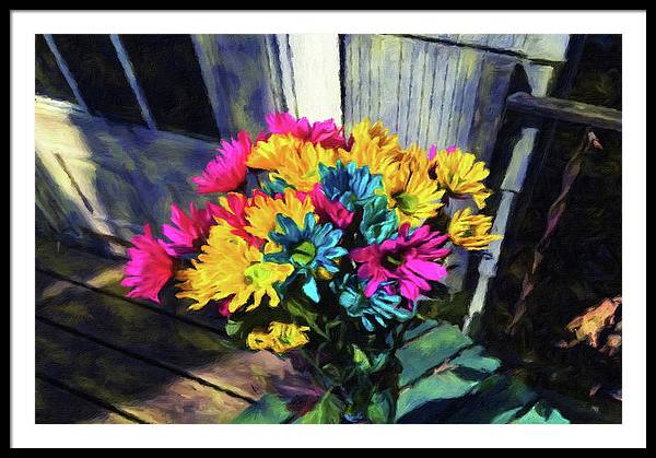 Flowers At The Door - Framed Print