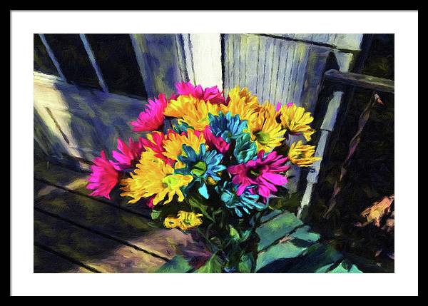 Flowers At The Door - Framed Print
