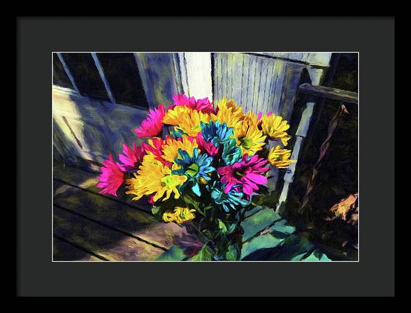 Flowers At The Door - Framed Print