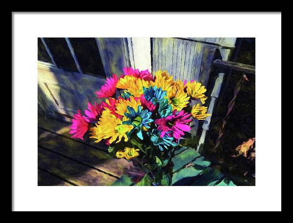 Flowers At The Door - Framed Print