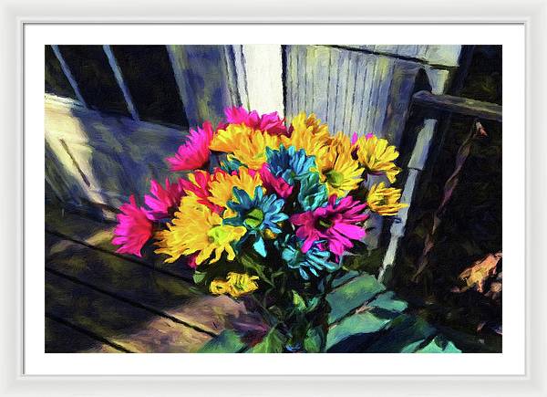 Flowers At The Door - Framed Print