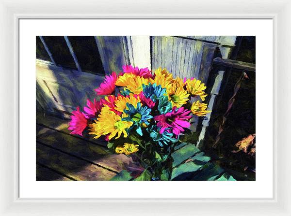 Flowers At The Door - Framed Print