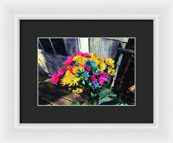 Flowers At The Door - Framed Print