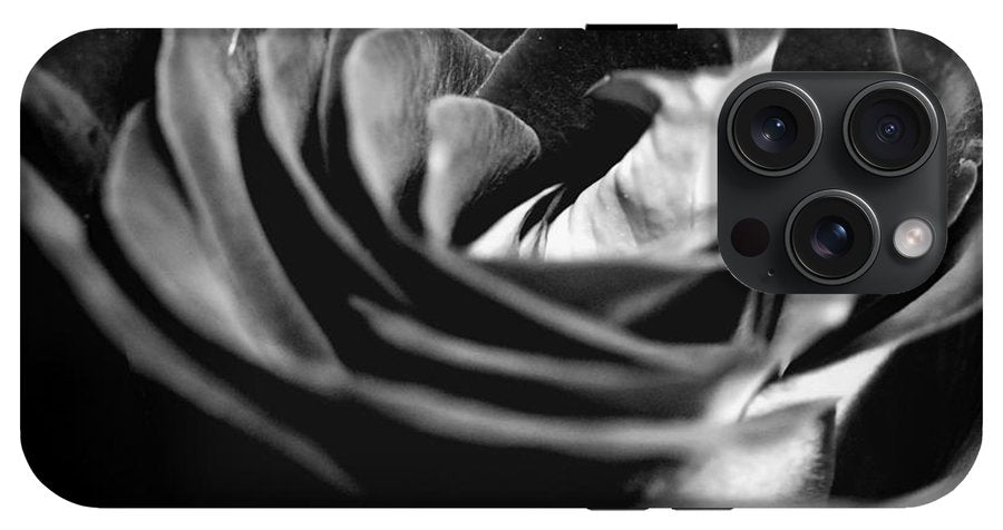 Large Black and White Rose #1 - Phone Case