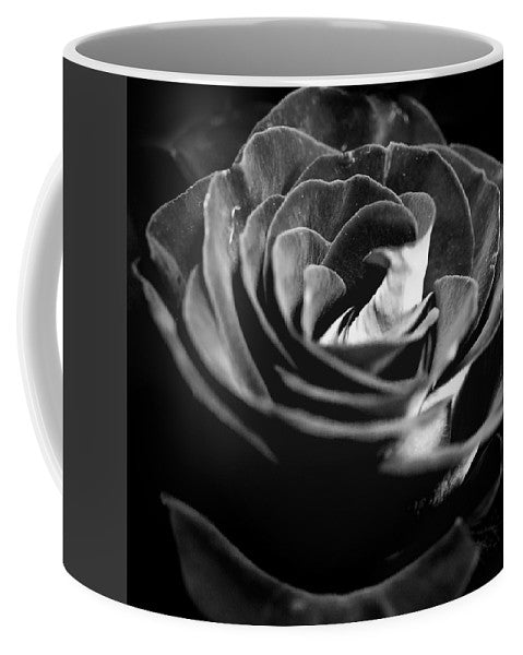 Large Black and White Rose - Mug