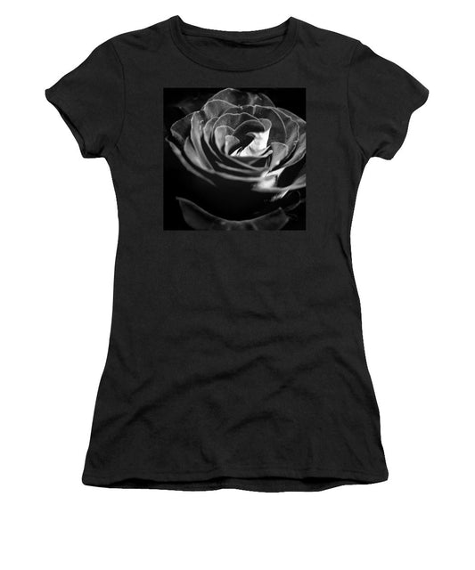 Large Black and White Rose - Women's T-Shirt