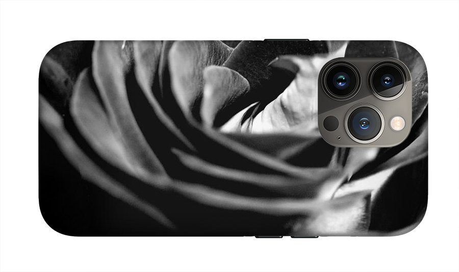 Large Black and White Rose #1 - Phone Case
