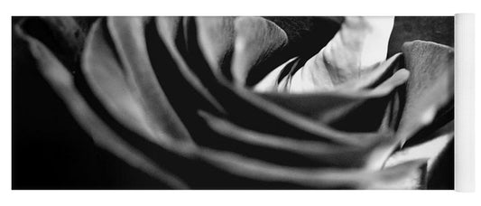 Large Black and White Rose - Yoga Mat