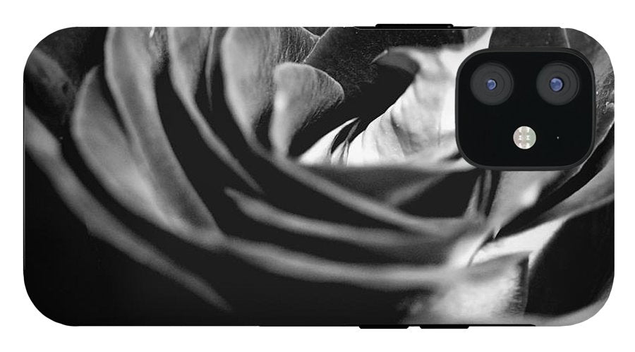 Large Black and White Rose #1 - Phone Case