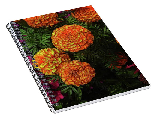 Large Marigolds - Spiral Notebook